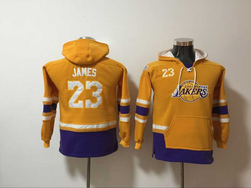 Youth Lakers 23 Lebron James Gold All Stitched Hooded Sweatshirt,We sell and wholesale Youth Lakers 23 Lebron James Gold All Stitched Hooded Sweatshirt on line form chian!